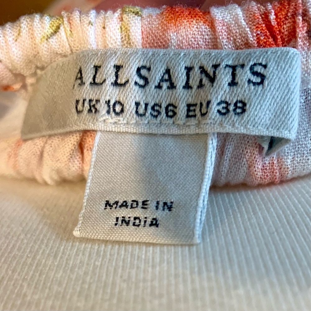 ALL SAINTS DRESS MAXI FLORAL IVORY 6 - Picture 8 of 12